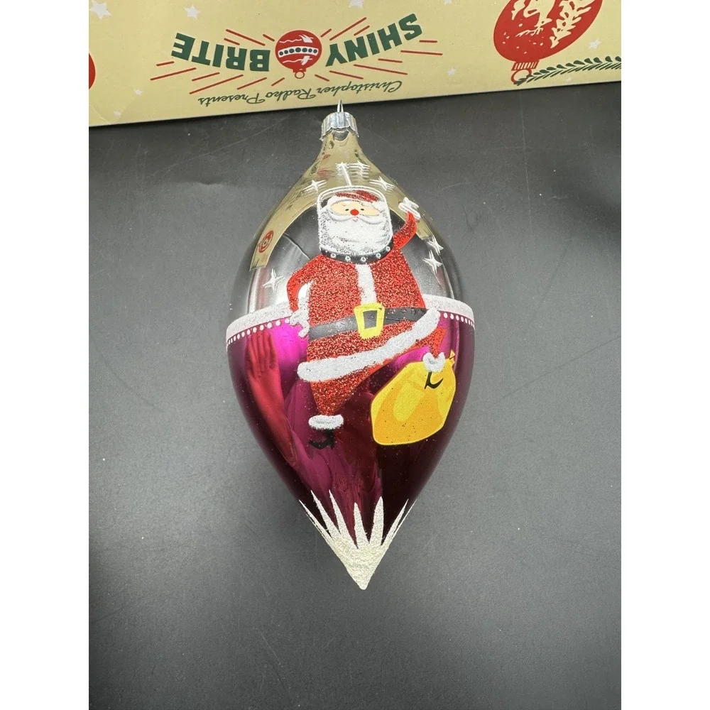 CHRISTOPER RADKO SHINY BRITE SPACE‎ SANTA DROPS 5.5